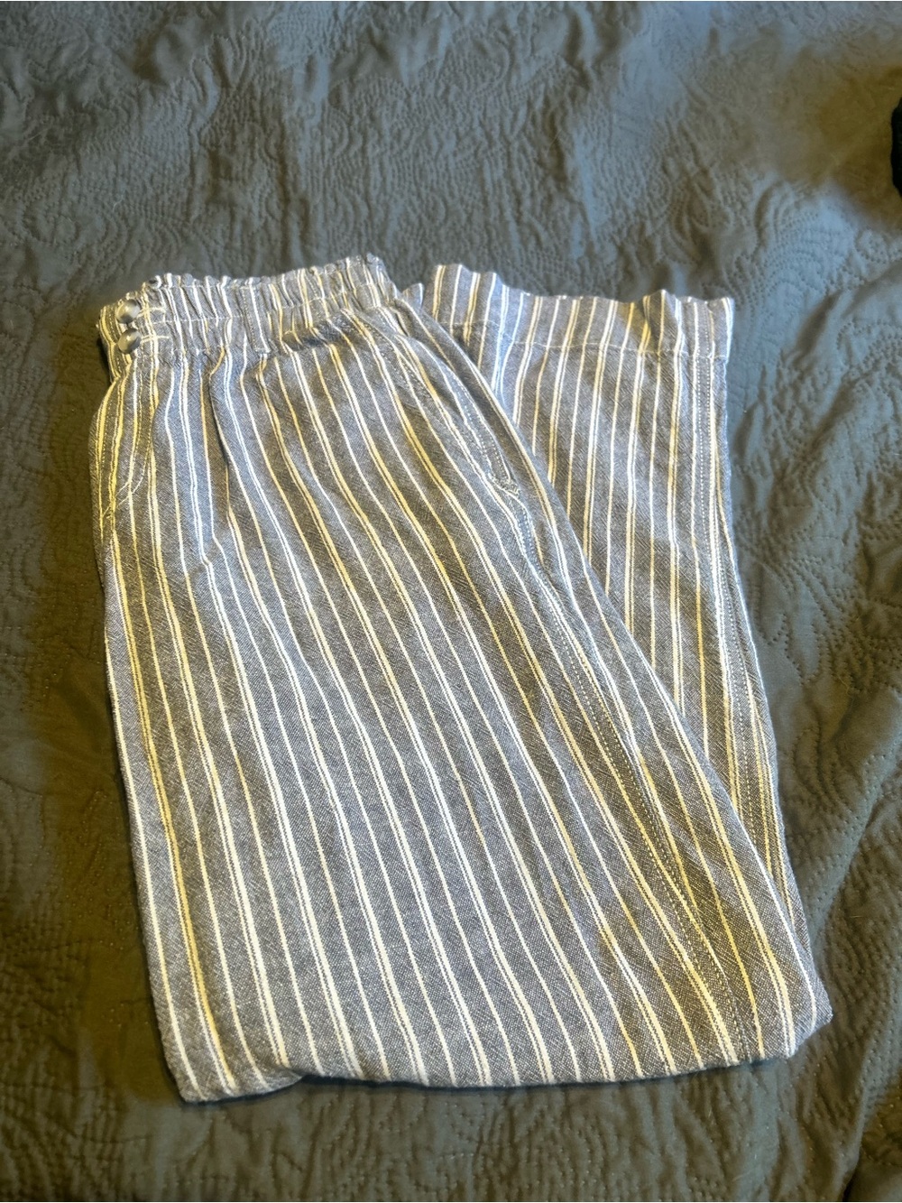 Briggs Grey and White Striped Pull-On Trousers